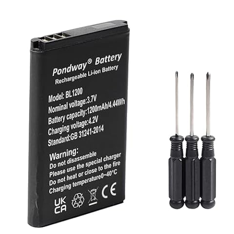 Fuworance Bateria zapasowa 1200 mAh, 3,7 V, 4,44 Wh BL1200, kompatybilna z Thomson SEREA 51, 61, akumulator litowo-jonowy, akumulator do telefonu z narzędziem do naprawy