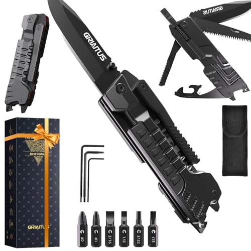 Camping Accessories 17In1 Multi Tool Gifts for Men Birthday Gifts, Cool Pocket Gadgets