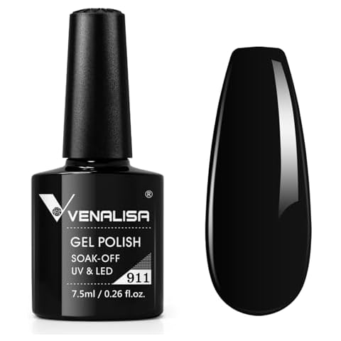 VENALISA Gel Nail Polish Pure Black Colour Cover