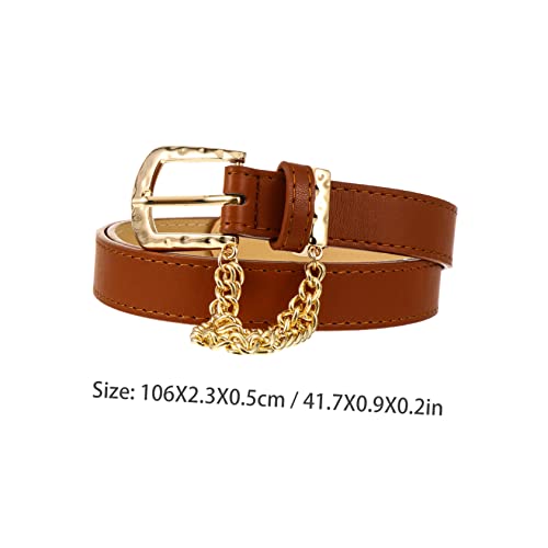 NOLITOY Stylish Mens Chain Belt Jeans Belt Pu Fashionable Waist Dress Accessory Buckle2