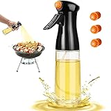 DUUFUN Aktualisierte Version Ölsprüher Flasche Öl Sprühflasche Essig Spritzer Ölspender Ölspray Gadgets Küche Olivenöl Spray für Speiseöl, Heißluftfritteuse, Salat, BBQ, Grillen, 230ml Schwarz