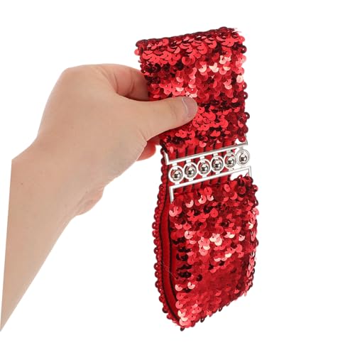 4pcs Sequin Waist Belt Elastic Glitter Stretch Waistband with Metal Buckle for Women for Dressy Occasions Comfortable Flexible Design4