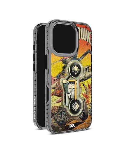 Image of DailyObjects Black Hawk Stride 2.0 Magnetic Case Cover Compatible with iPhone 16 Pro Max | Wireless Charging Slim Back Cover | 2 Layer Edge Protection & Shockproof