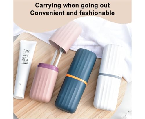 Image of Oblivion 3 pcs Plastic Square Toothbrush Holder Case - Multipurpose Travel Storage Box & Cover Organizer for Bathroom, Camping, Business Trips & School - Compact & Portable (Multi Color)