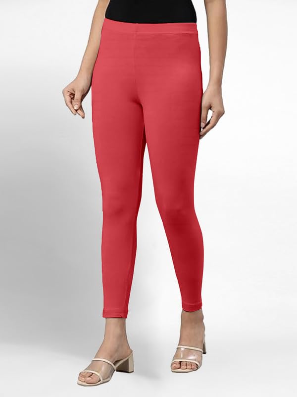 Image of TRENDMALLS Women's Super Combed Cotton Elastane Stretch Ankle Length Leggings with Ultrasoft Waistband