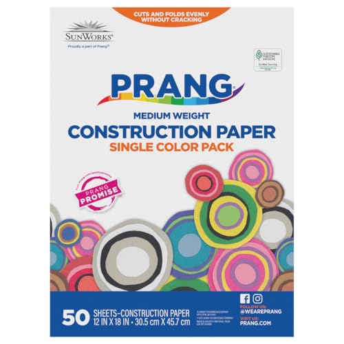 Image of Prang Construction Paper, 12 inch x 18 inch, Bright Blue, 50 /Pack, 25 Packs | Formerly SunWorks, Class Pack, 1250 Sheets Total, P7507