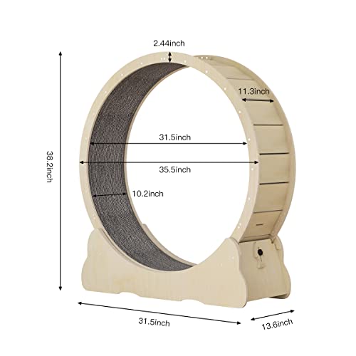 Yupindizu Cat Exercise Wheel,Cat Treadmill,Cat Wheel Exerciser For Indoor Cats,Suitable For All Cats Natural Wood Color Cat Wheel,Cat Running Wheel,Cat Sport Toy #TOP3