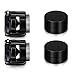 JOERICA 2 Pairs 8MM Stainless Steel Stud Earrings for Men Women Non Piercing Clip on CZ Earrings Black