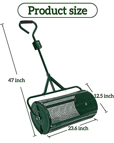 Esparcidor de compost: herramienta duradera con mango en forma de T para tierra vegetal, siembra y esparcir estiércol, inversión eficiente en el jardín