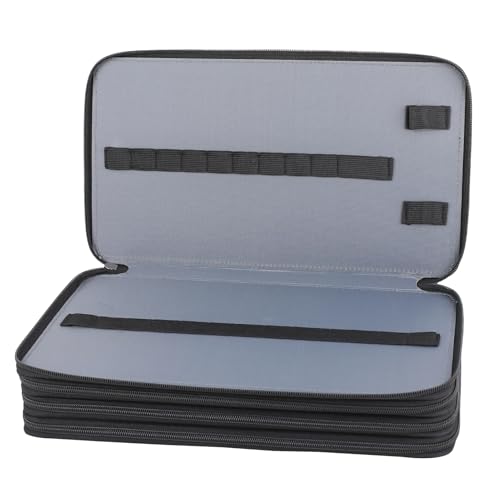Image of Vomgomfom 300 Slots Marker Case 4-Layer PU Leather, Handle, Solid Black