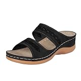 Women's Boho Platform Slide Sandals Comfortable Lightweight Orthopedic Arch Support Casual Non Slip Shoes Dressy Mesh Home Shoes Athletic Yoga Mat for Summer Outdoor (36)