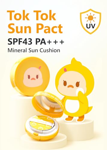 Image of ATOPALM Tok Tok Facial Sun Pact SPF43 PA+++, 0.5 oz (15g) | Korean Sun Cushion for Dry Sensitive Skin | Mineral SPF Compact | Moisturizing Outdoor Sunscreen | Sun Cushion SPF43 PA+++