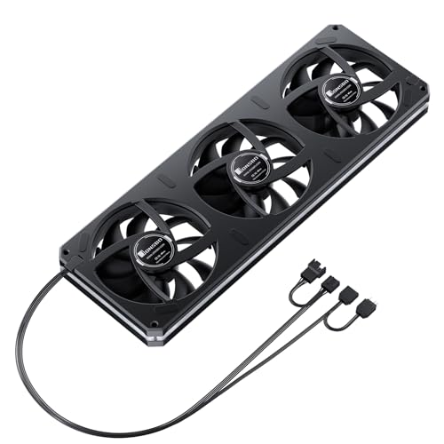 Image of JONSBO XA360BR (Reverse) PC Fan,Reverse Blade Silent Computer Fan, Dual-Light Effect, Switch At Will,All-in-One, Single Frame Unit with3x120mm ARGB Fans,1800RPM,28MM Thick,Black