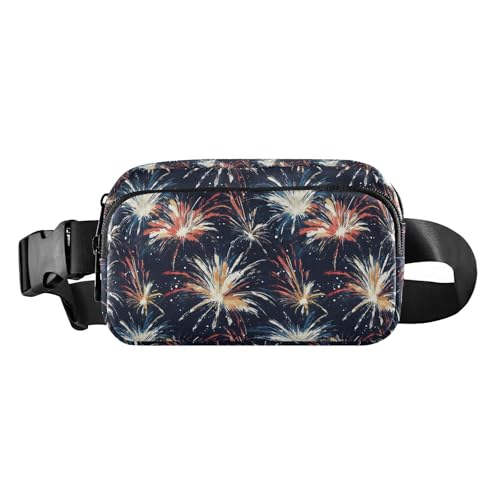 Gürteltasche mit niedlichem Giraffen-Design, für Damen, Herren, Teenager, stilvolle Gürteltasche für Reisen, Einkaufen, Laufen, Bunte Feuerwerk-Illustration, 1 Size