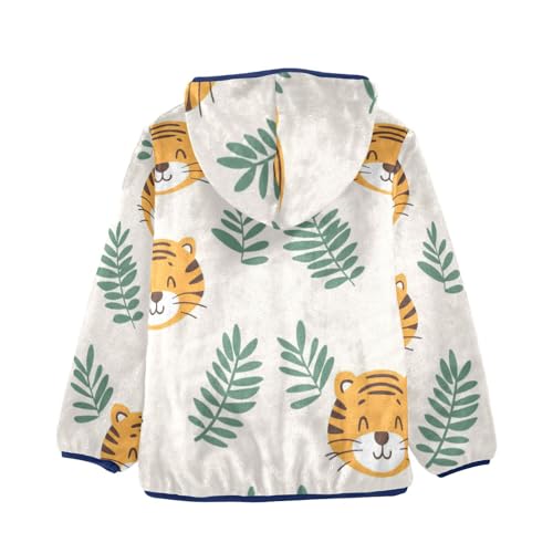 Cute Tiger Girls Fleece Jacket Girls Fall Jacket Girls Zip Up Hoodie Girls Sherpa Jacket 2-10T2