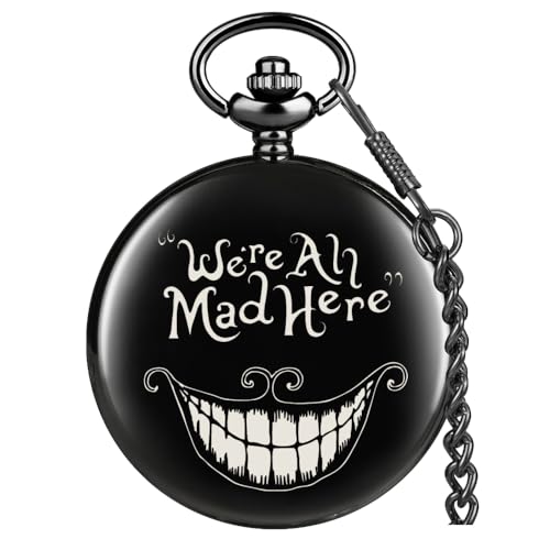 Alice Pocket Watch Lovely Pattern Quartz Pocket Watch with 37CM Chain Cosplay Best Gifts