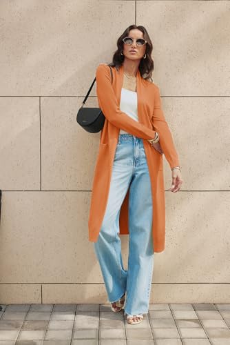 Image of GRACE KARIN Essential Solid Open Front Maxi Long Knitted Cardigan Sweater for Women