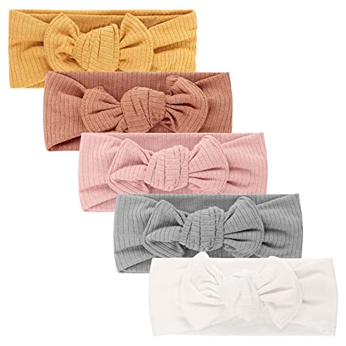 DRESHOW 5 Piezas Bebé Niña Diademas Bebé Hairband de los Bebés Recién Nacidos Diademas de Bebé Diadema Elástica Bebé Niñas Banda Para Cabeza Accesorio