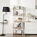 Rengue No-Assembly Folding Bookshelf Storage Shelves 5 Tiers Foldable Vintage Multifunctional Plant Flower Stand Storage Rack Shelves Bookcase for Home Office, White