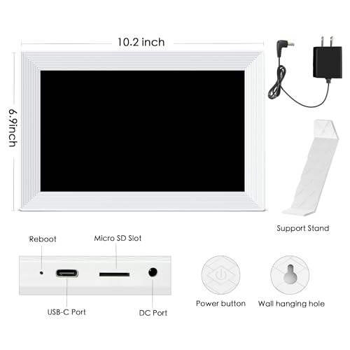 Digital Picture Frame, 10.1 inch Frameo Digital Frame WiFi, 1280 * 800 IPS HD Touchscreen, - image 9
