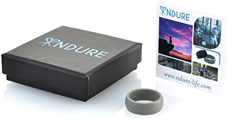 NDURE Women's Silicone Wedding Ring (Black, Grey) - Sleek and Versatile Silicone Wedding Bands. Safe Silicone Rings Designed for Active Lifestyles and Occupations
