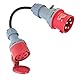 IUSOT CEE Adapter 32A auf 16A, Starkstrom Adapter mit 50 cm Kabel, IP44 Schutz, 5-polig, 400V, Adapter für Elektroauto Zubehör, Starkstrom Verteiler für Werkstätten, Baustellen und Industrie