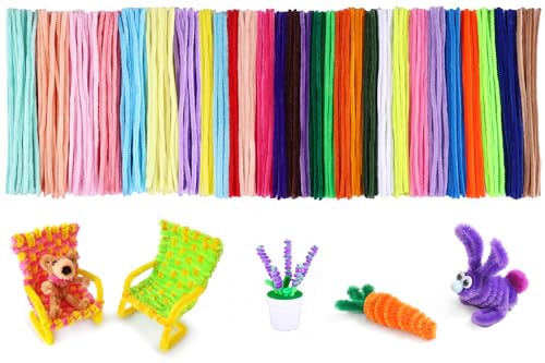 400 Piezas Limpia Pipas Coloridos, 27 Colores limpiapipas Manualidades, 30 cm x 6 mm Macaron Chenilla Tallos Limpia Pipas para Niños Manualidades DIY Decoraciones