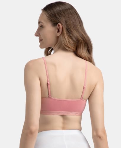 Image of Jockey 1351 Women's Super Combed Cotton Elastane Stretch Multiway Styled Crop Top with Adjustable Straps and Stay Fresh Treatment, Full-Coverage Bra