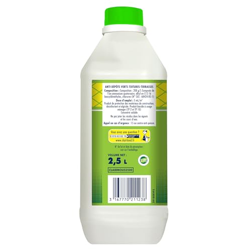 CLAIRLAND Anti-Dépôts Verts Toitures, Terrasses, Murs, à diluer, 2.5L – vue 2