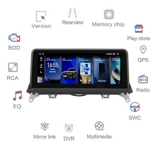 Rádio estéreo para carro, tela de rádio de navegação de CPU EightCore de 10,25 polegadas CarPlay sem