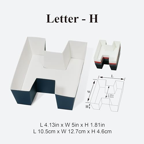 Boîte en forme de lettre HBD de qualité supérieure bleu marine