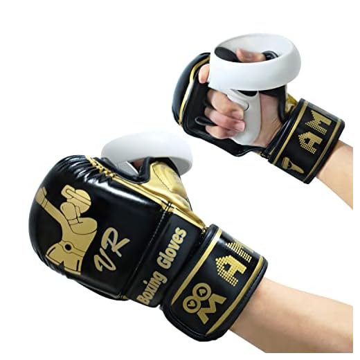 AMVR Boxhandschuhe, für Quest 2/1 oder Rift/Rift S Touch-Controller, unterstützt für Thrill of The Fight oder Anderen VR-Boxspielen, Realistischeres VR-Erlebnis