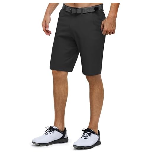 33,000ft Men's Golf Shorts Stretch Short Golf Trousers Lightweight Quick-Drying 11 Inch Bermuda Shorts Shorts with 3 Tee Holders Casual Shorts Work Shorts with 5 Pockets for Golf Work, black, 32