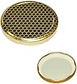 Opiros Promo Capsule Alveolate Per Barattoli Miele Conserve Coperchi Dorati Con Disegno Alveare Per Vasetti Vetro (Diametro mm.82 Pezzi 20)