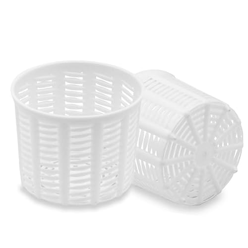 VIRSUS Fuscelle Rotonde per Ricotte G100, capacità 100 Grammi, colore Bianco, Misura 65x55 mm, Forme Contenitori in Polietilene alta densità, Stampi per Ricottine, Formaggi, Made in Italy (30)