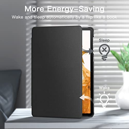 JETech Case for Samsung Galaxy Tab S8 Plus 2022 / S7 FE 2021 / S7 Plus 2020 12.4-Inch with S Pen Holder, Slim Folio Stand Protective Tablet Cover, Multi-Angle Viewing (Black)