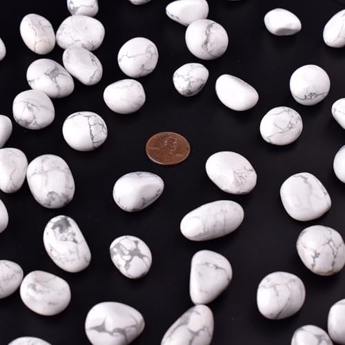 Image of Howlite Healing Crystal Stone Set - 24 Pieces, 0.6 inch Natural & Polished Stones for Healing, Meditation, Reiki, Chakra, Crafting & Decoration