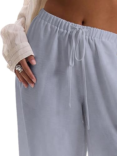 Image of RoseSeek Women's Beach Cover Ups Wide Leg Loose Linen Pants Swimsuit Coverup Summer Vacation Outfits 2026
