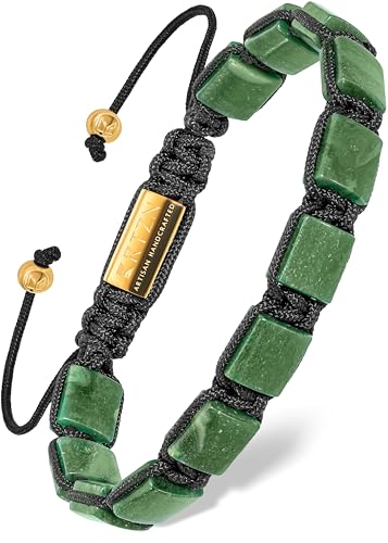 RTZN® Jade Bracelet for Men – Premium Artisan Handcrafted Authentic Dark Green Jade Bracelet (Havana)