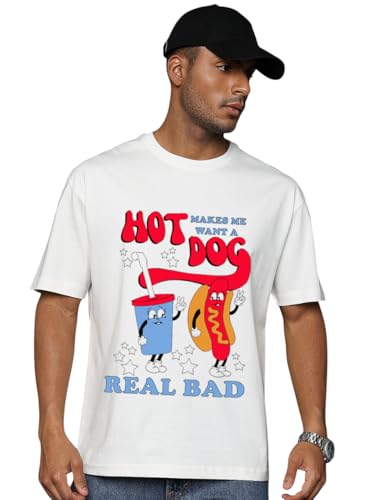 Image of Men's 100% Cotton Round Neck Printed Oversized T-Shirt