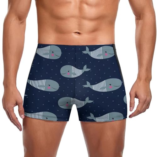 Short de bain boxer pour homme à motif poisson rayé idéal pour l'été
