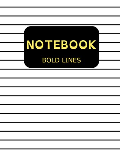 Notebook BOLD LINES: Low vision Wide spacing lines notebook. Extra large rules paper page easy to write in. With contrasted pattern and large print. ... legally blind and young kids.
