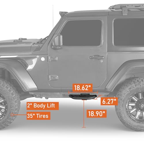 Estribos laterales para Jeep Wrangler JL 2018-2026 2 puertas miniatura 3