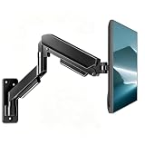 Single Monitor Wall Mount for 17 to 32 Inch Computer Screens, Height Adjustable 360 Degree Roation Tilt Monitor Arm Holds Up to 22lbs, Full Motion Wall Bracket, VESA Mount 75x75, 100x100, Black