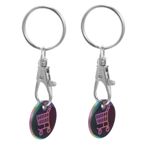 Operitacx 2pezzi Gettone Per Carrello in Metallo Portachiavi Gettoni Per Carrelli Della Spesa Decorazione Per Portachiavi Gettone Ornamentale
