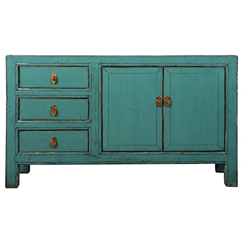 Fine Asianliving Aparador Chino Antiguo Teal Alto Brillo A150xP40xAlt88cm Armario Chino Mueble de TV Chino Armario de Boda Aparador Cómodas Chinas orientales