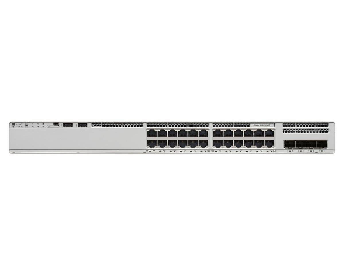 Cisco Catalyst 9200 C9200L-24T-4G Layer 3 Switch – 24 x Gigabit Ethernet Network, 4 x Gigabit Ethernet Uplink – Manageable – Twisted Pair, Optical Fiber – Modular – 3 Layer Supported