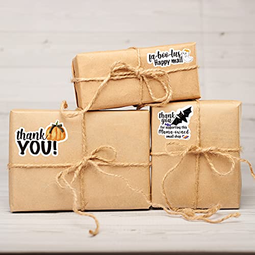 200 Pcs Pumpkin Thank You Stickers,Funny Small Business Envelopes Stickers For Business Packages/Handmade Goods/Bags,Halloween Theme Small Shop Business Stickers For Envelopes Seals #TOP5