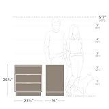 Prepac Simply Modern Nightstand Bedside Table, Natural Oak Nightstand for Bedroom, End Table with 2 Drawers and Open Shelf 23.75" W x 26.75" H x 16" D - Image 4