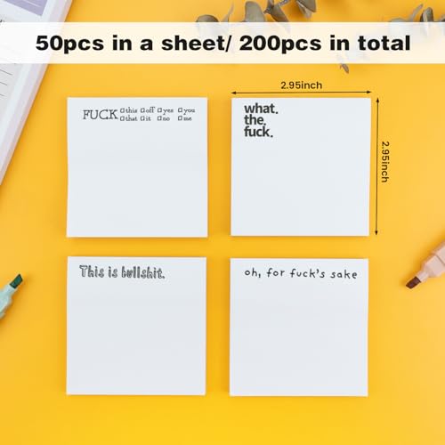 Funny Sticky Note, 4 Pieces Novelty Memo Pads Sticky Note, Funny Office Supplies, Current Mood Sticky Note Tabs, Office Desk Accessory Gifts (Style 1)